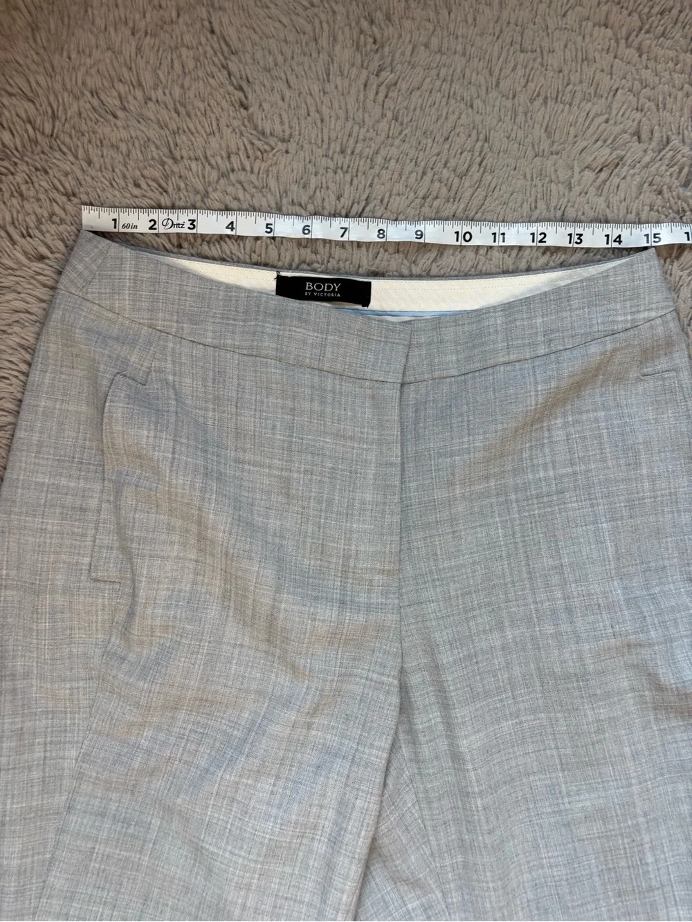 Y2K Body By Victoria Bridget Fit Grey Gray wide left Trouser work Pant size 10